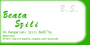 beata szili business card